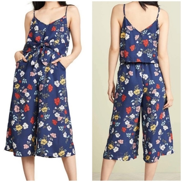 JACK by BB Dakota Garden My French Floral Print Jumpsuit, Wide Cropped Leg - Picture 7 of 11